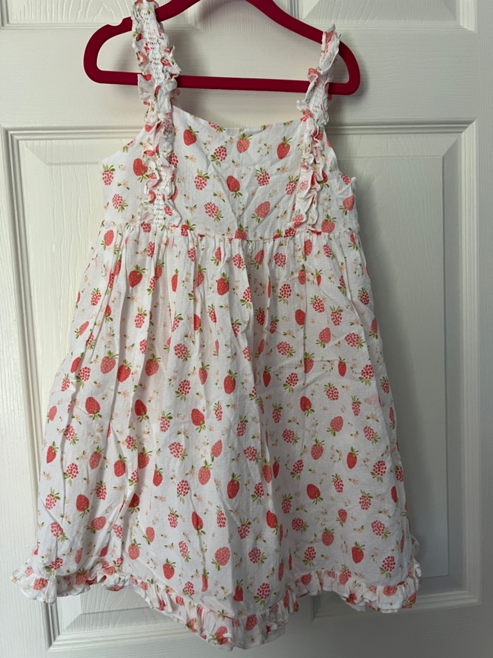 Joie White Dress with Strawberry Print